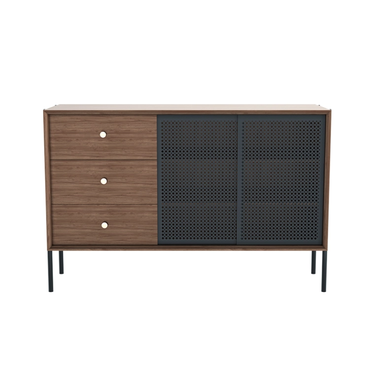 Meuble de rangement Buffet GABIN haut Noyer/ Gris ardoise HARTO