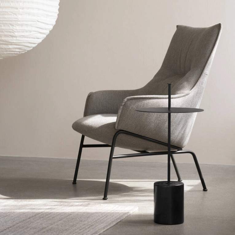 Table d'appoint guéridon CALIBRE HIGH avec poignée Noir WENDELBO