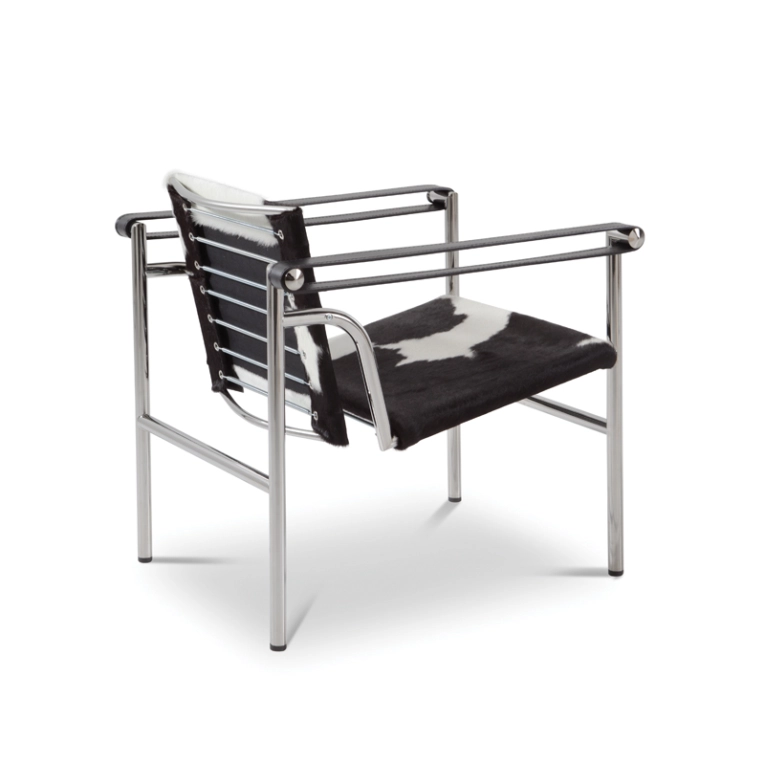 Fauteuil 1 Fauteuil Dossier Basculant Peau Noir/Blanc CASSINA