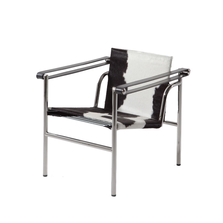 Fauteuil 1 Fauteuil Dossier Basculant Peau Noir/Blanc CASSINA