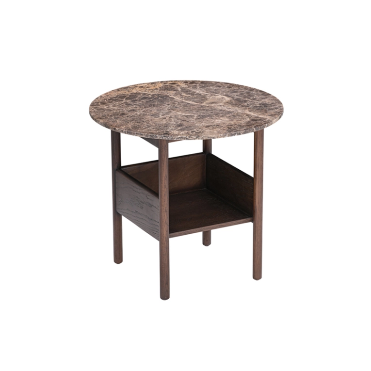 Table d'appoint guéridon COLLECT ROUND Marbre Emperador marron WENDELBO
