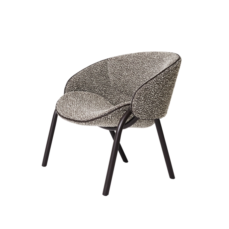 Fauteuil FOLIUM Silenzio 06 / passepoil et pieds marron WENDELBO