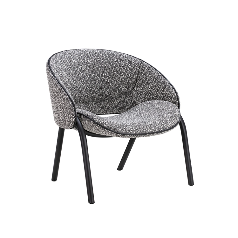 Fauteuil FOLIUM Silenzio 08/ passepoil et pieds noir WENDELBO