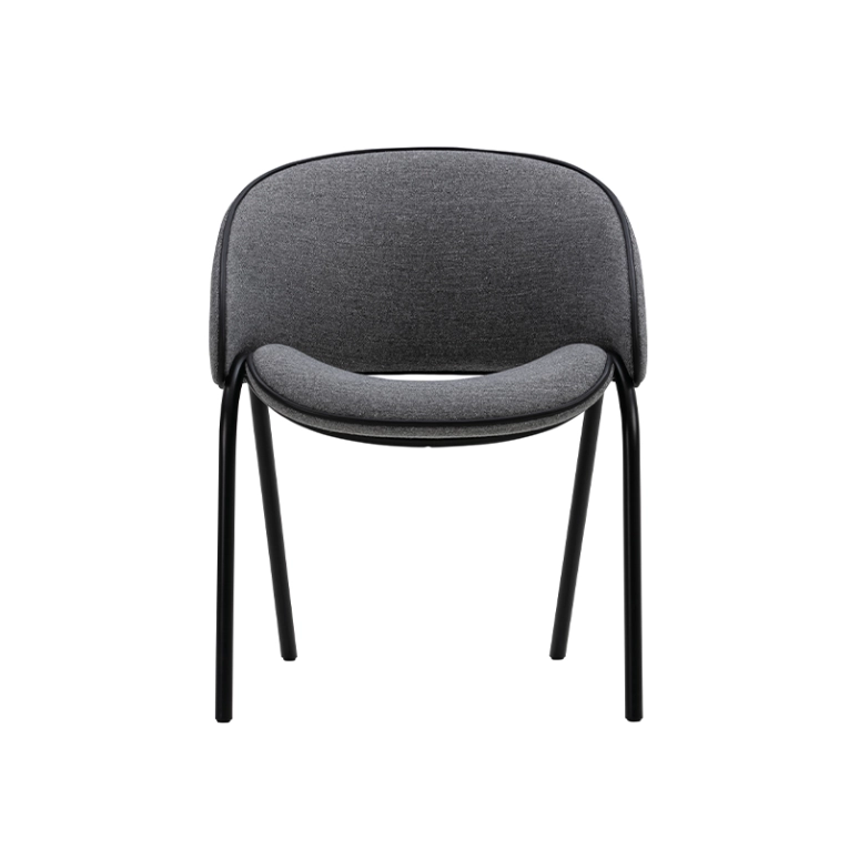 Chaise FOLIUM avec passepoil cuir Agata 04/passepoil et pieds noir WENDELBO