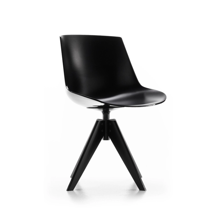 Chaise FLOW CHAIR pied VN acier Noir MDF