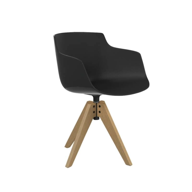 Chaise FLOW SLIM COLOR pied VN bois Gris plomb MDF