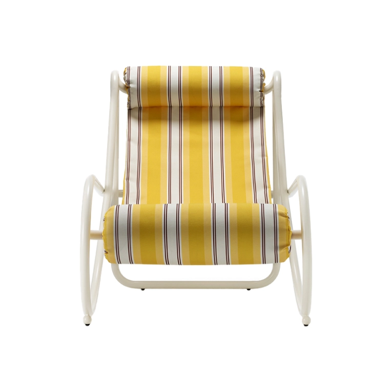 Fauteuil extérieur Fauteuil LOCUS SOLUS 1964 Rayures jaunes Como JACQUEMUS & EXTETA