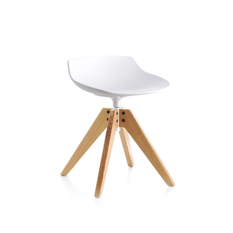 Tabouret FLOW STOOL H 44 Blanc MDF