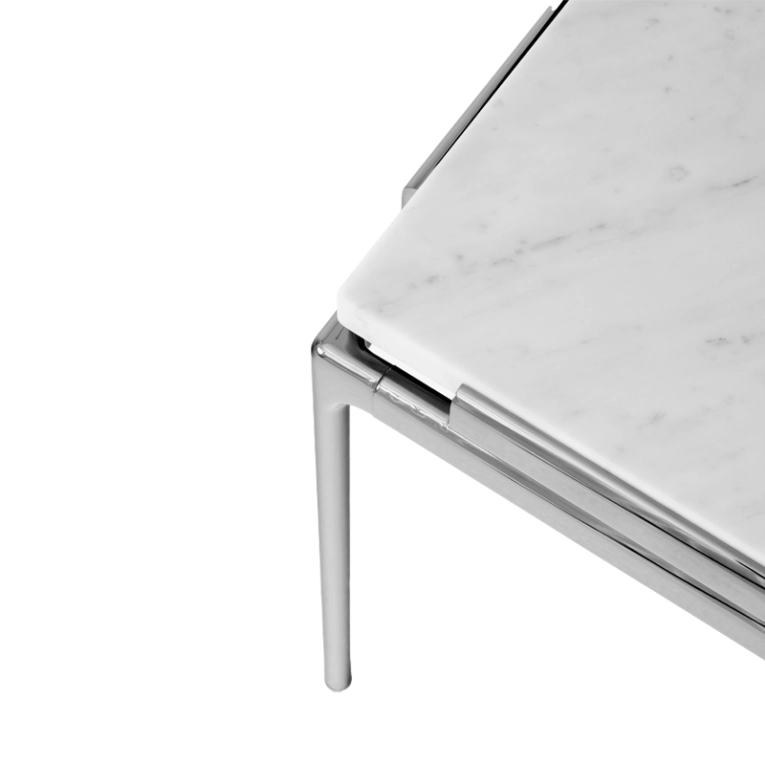 Table d'appoint guéridon SETT LN11 Marbre Carrare  AND TRADITION