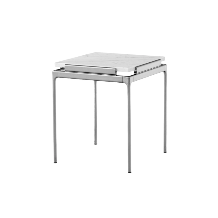 Table d'appoint guéridon SETT LN11 Marbre Carrare  AND TRADITION