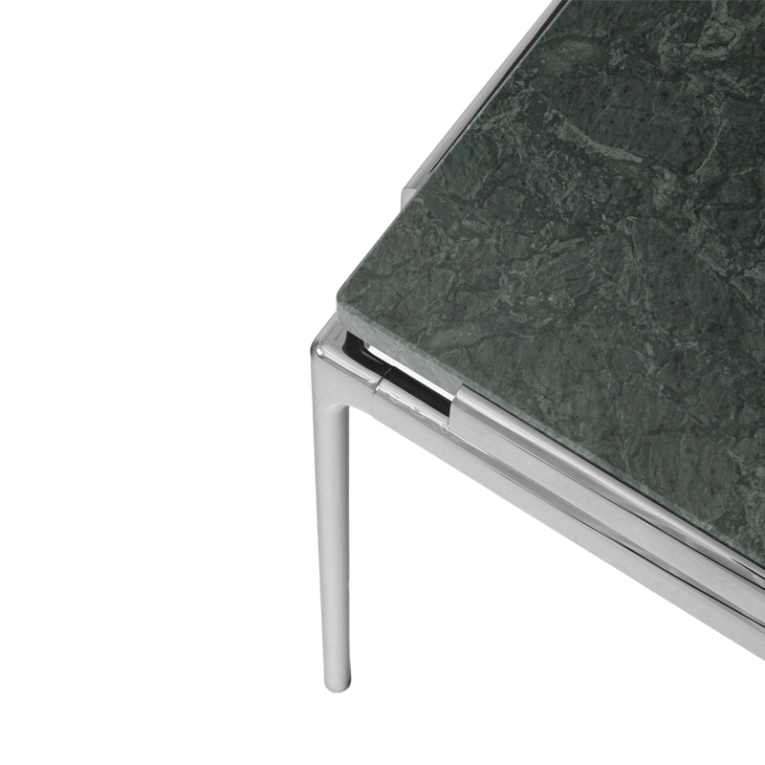 Table d'appoint guéridon SETT LN11 Marbre Guatemala vert AND TRADITION