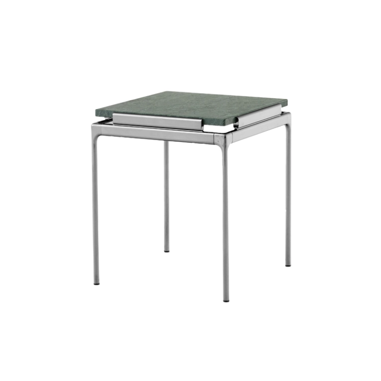 Table d'appoint guéridon SETT LN11 Marbre Guatemala vert AND TRADITION