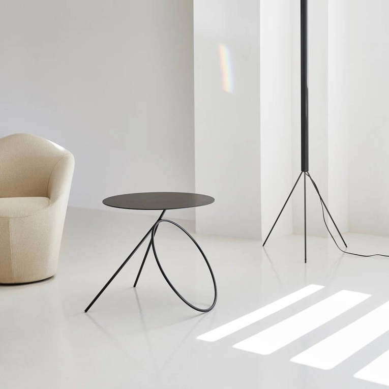 Table d'appoint guéridon BAMBA Noir VICCARBE