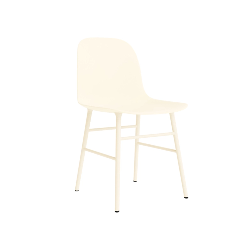 Chaise FORM CHAIR piètement acier Crème Normann Copenhagen