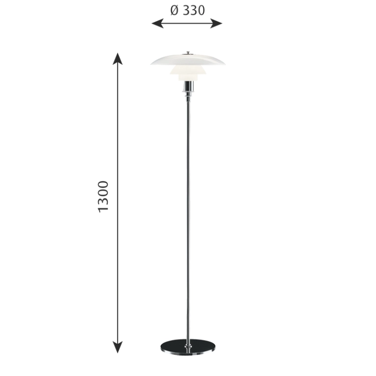 Lampadaire PH 3 ½/2 ½  Laiton métallisé LOUIS POULSEN