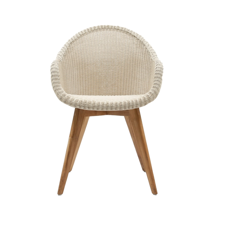 Chaise extérieur Petit fauteuil EDGARD Base teck Old Lace VINCENT SHEPPARD