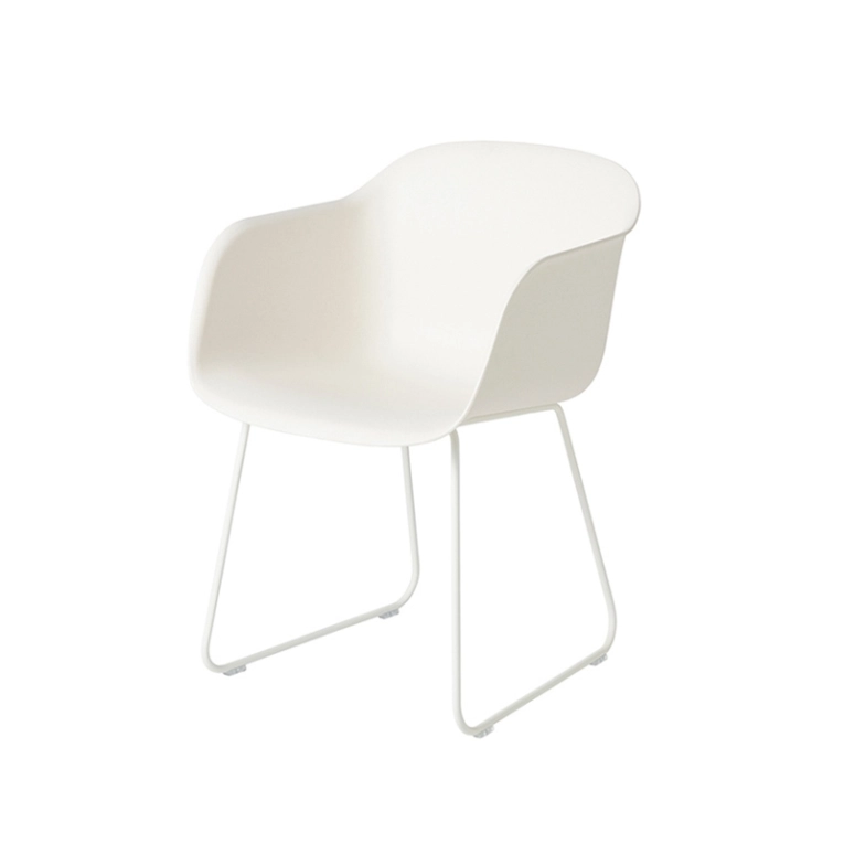 Chaise FIBER ARMCHAIR piètement traineau Blanc MUUTO