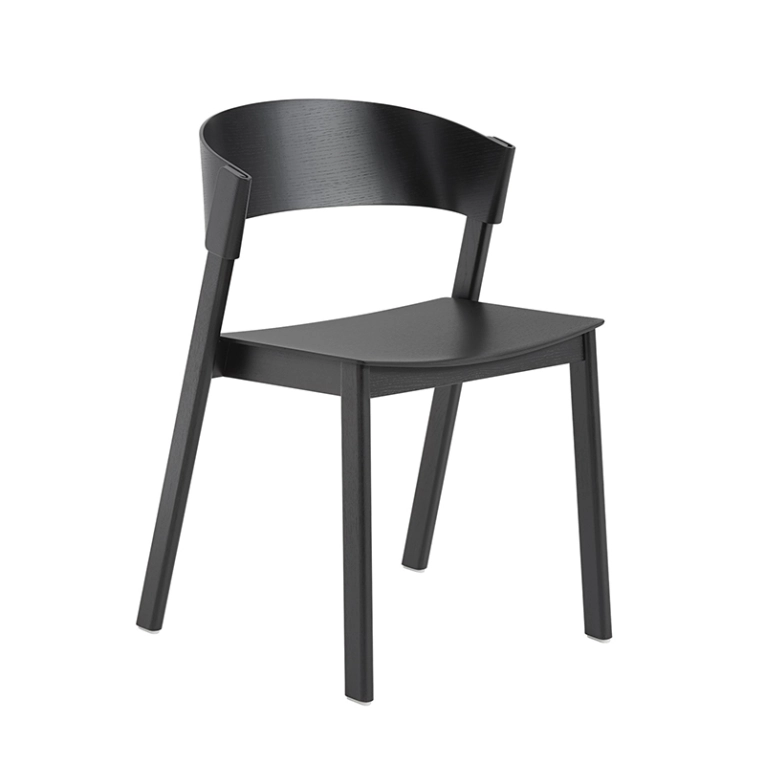 Chaise COVER SIDE CHAIR Noir MUUTO