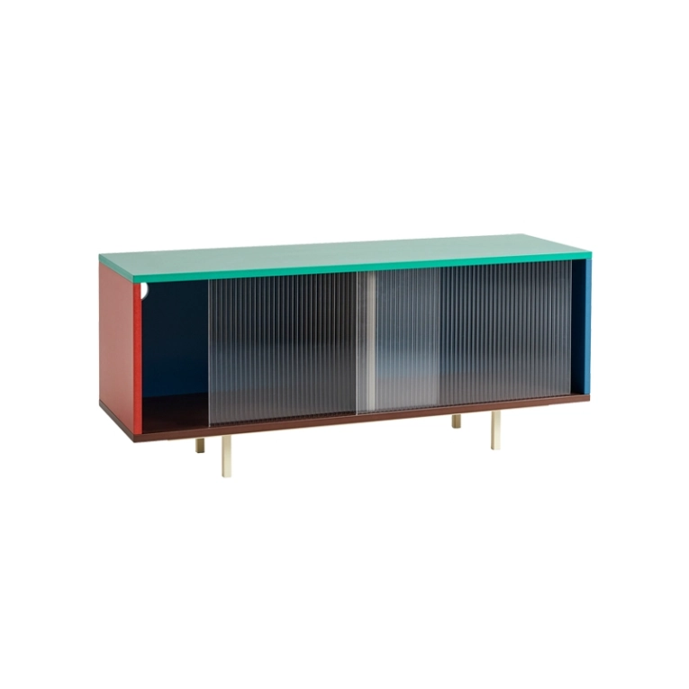 Meuble de rangement COLOUR CABINET M avec portes vitrées Multicolore  HAY