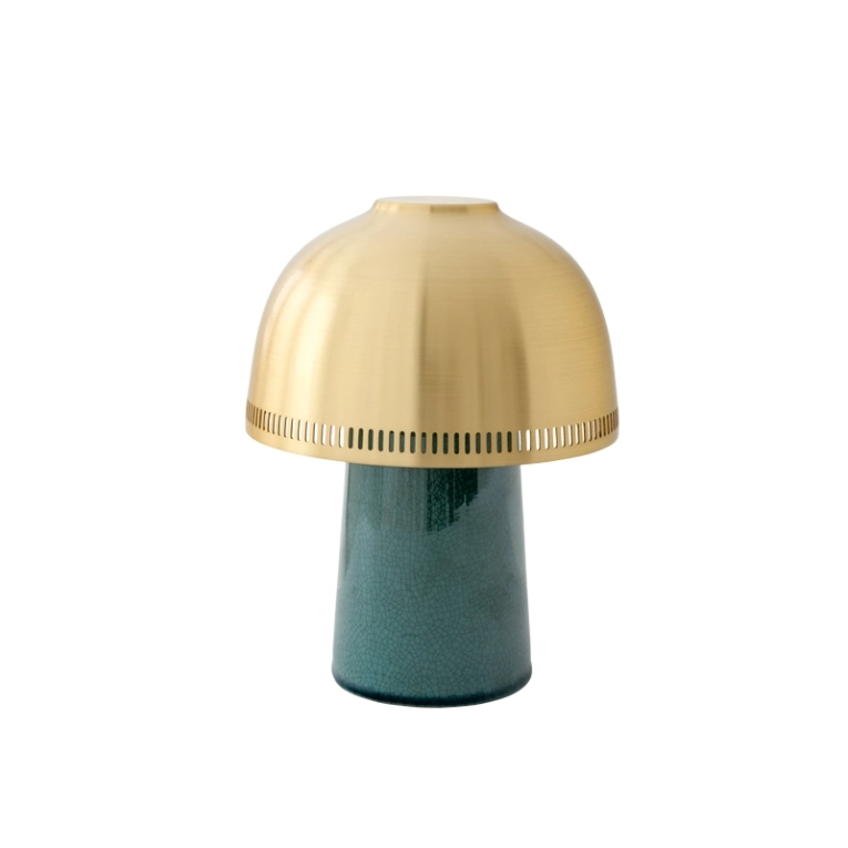 Lampe à poser RAKU SH8 Vert bleu & laiton AND TRADITION