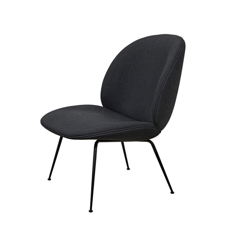 Fauteuil BEETLE LOUNGE Remix gris foncé 183/ acier noir GUBI