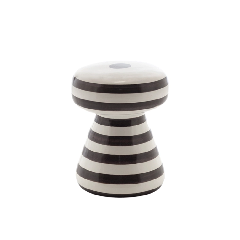 Table basse extérieur Guéridon INOUT 44 Rayures noires GERVASONI