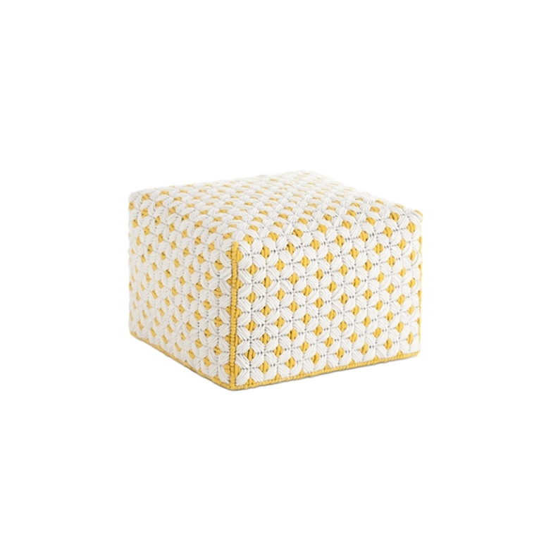 Pouf SILAÏ 61x61 Blanc GAN