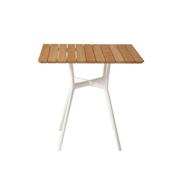 Table extérieur Table BRANCH 80x80 Teck/Blanc TRIBU
