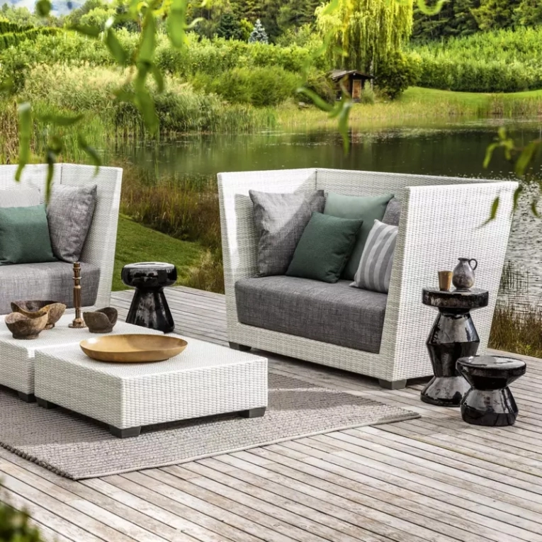 Table basse extérieur Guéridon INOUT 48 Gris anthracite GERVASONI