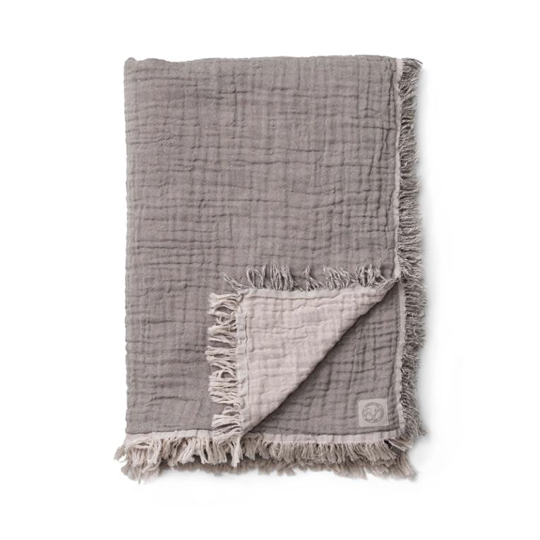 Plaid Plaid COTTON THROW SC32 Nuage & Ardoise AND TRADITION