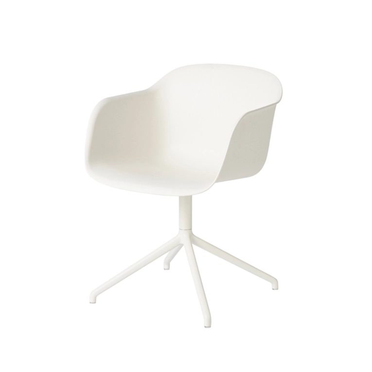 Chaise FIBER ARMCHAIR pied central Blanc MUUTO