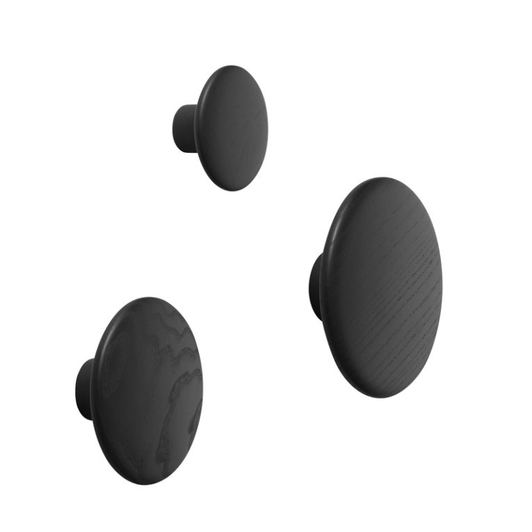 Patère Design Patère DOTS Ø 13 Noir MUUTO