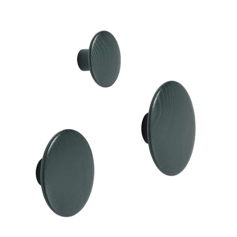 Patère Design Patère DOTS Ø 13 Vert foncé MUUTO