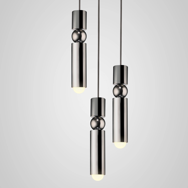 Suspension FULCRUM CHANDELIER 3 PIECES Chrome poli LEE BROOM