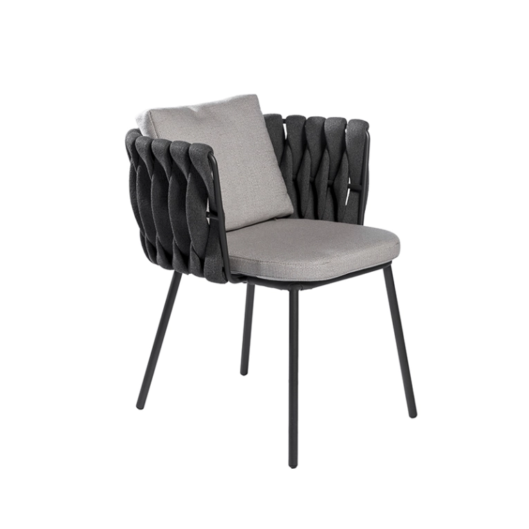 Chaise extérieur Petit fauteuil TOSCA Wengé / Natté Mist 45 TRIBU