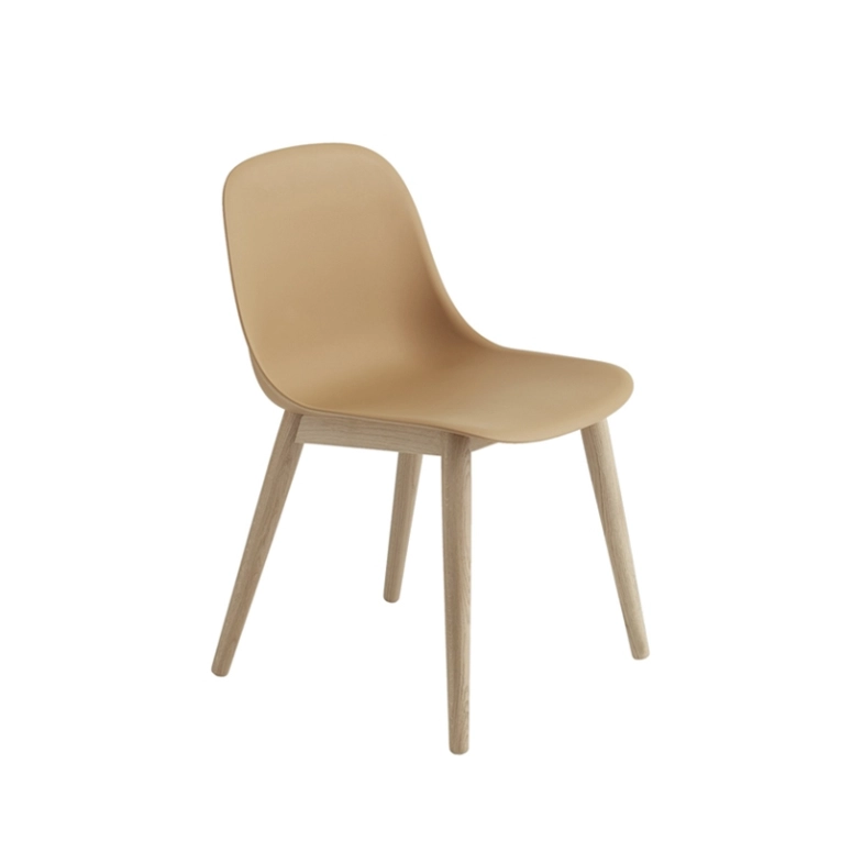 Chaise FIBER CHAIR 4 pieds bois Ocre/ chêne MUUTO