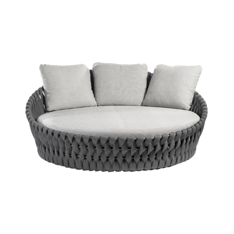 Canapé extérieur Daybed TOSCA Wengé / Natté Blanc 01 TRIBU