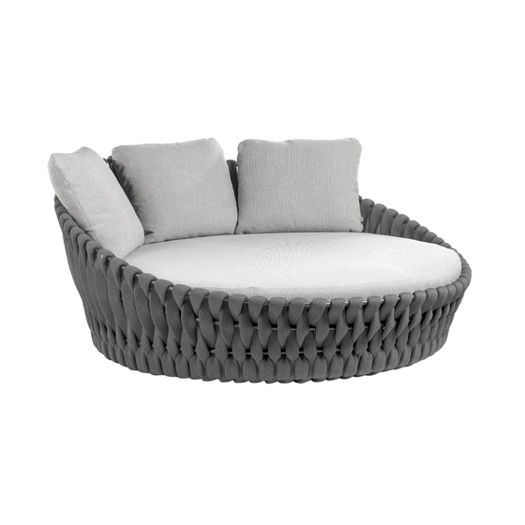 Canapé extérieur Daybed TOSCA Wengé / Natté Blanc 01 TRIBU