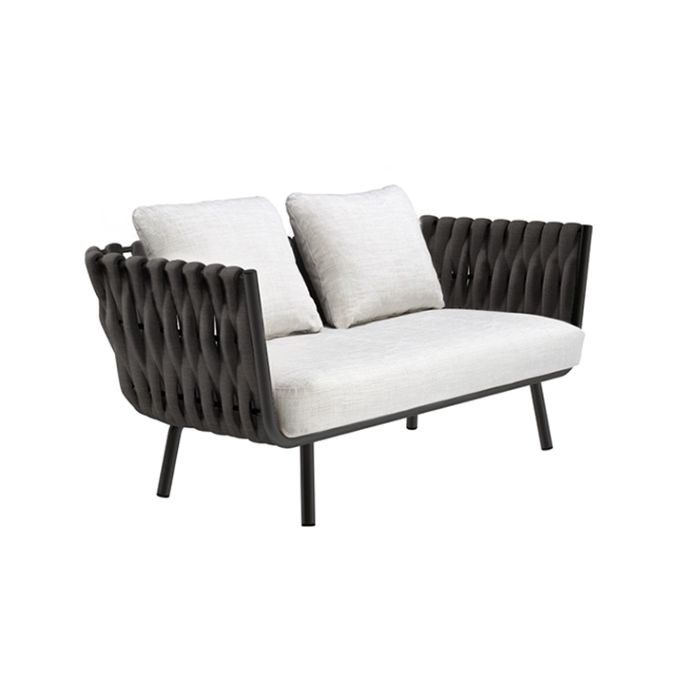 Canapé extérieur Canapé TOSCA 2 places Wengé / Natté Blanc 01 TRIBU