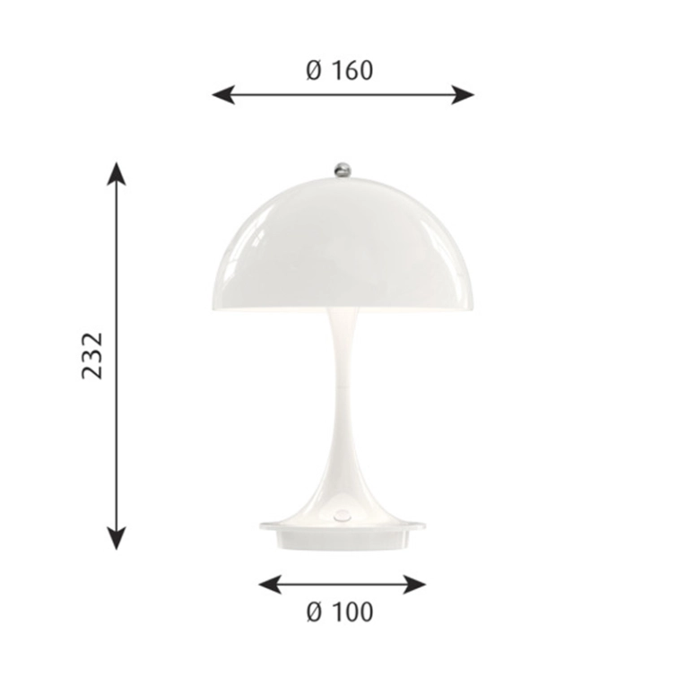 Lampe à poser PANTHELLA 160 PORTABLE METAL V2 Blanc LOUIS POULSEN
