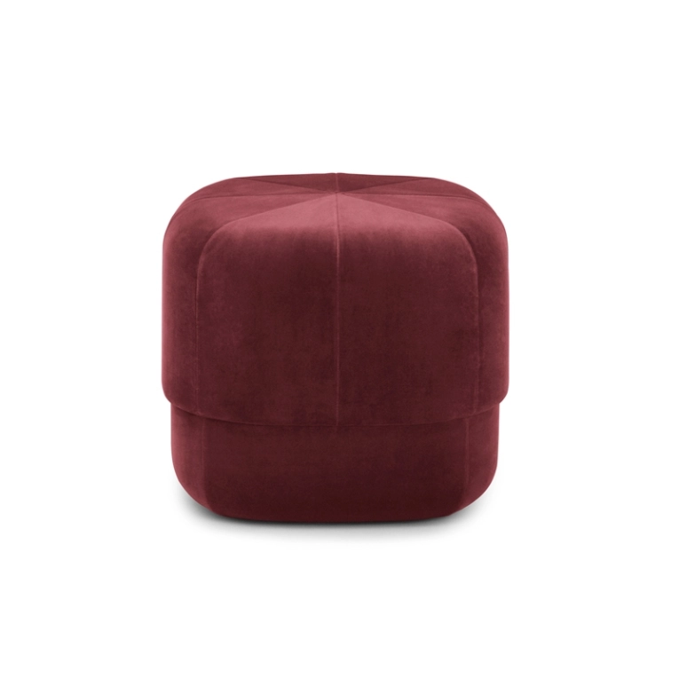Pouf CIRCUS Small Velours rouge foncé Normann Copenhagen