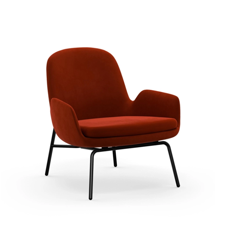 Fauteuil ERA LOW pieds acier City Velvet 62 Normann Copenhagen
