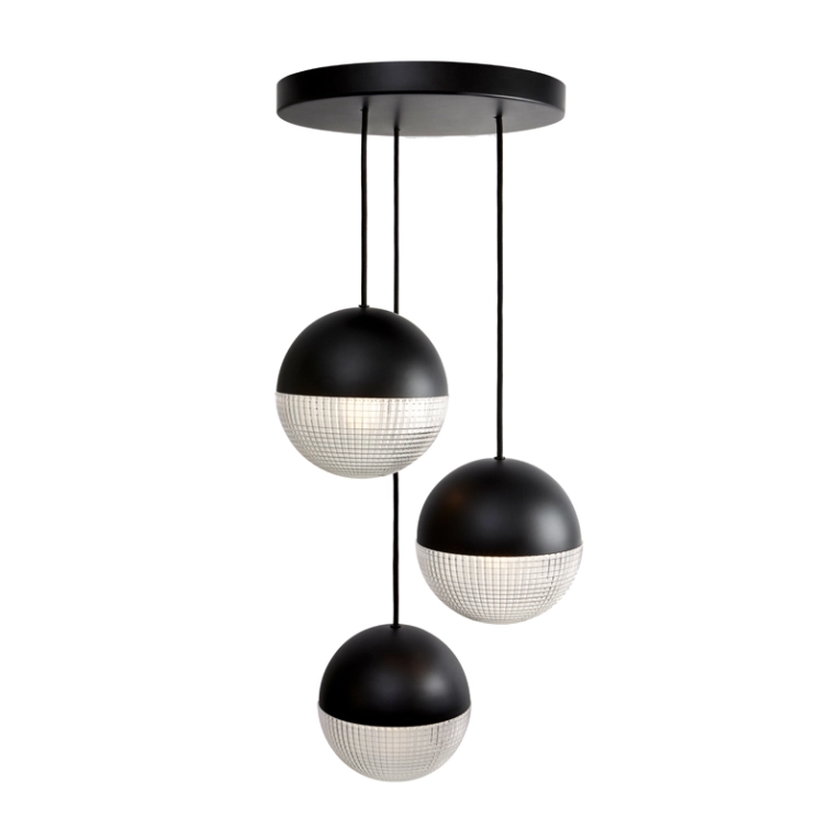 Suspension LITTLE LENS FLAIR CHANDELIER Noir mat LEE BROOM