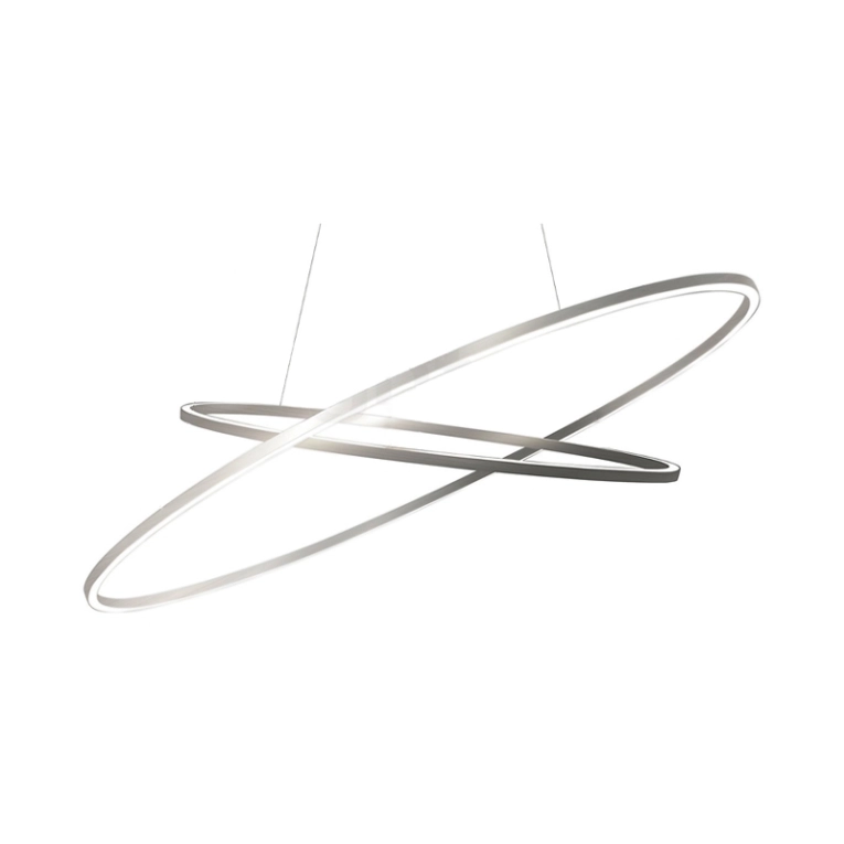 Suspension ELLISSE DOUBLE Aluminium poli NEMO LIGHTING