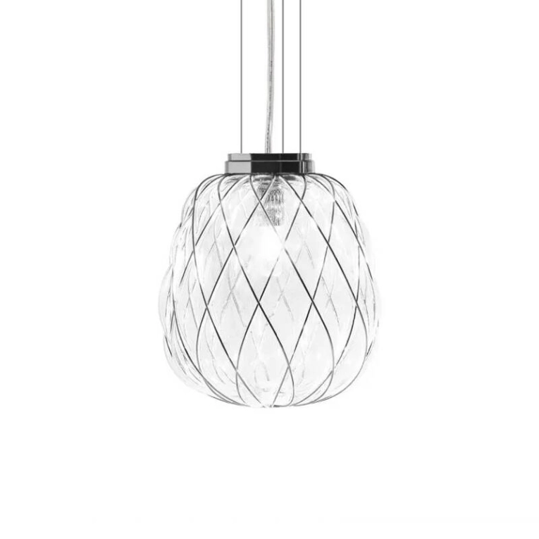 Suspension PINECONE Medium Chrome/ transparent FONTANA ARTE