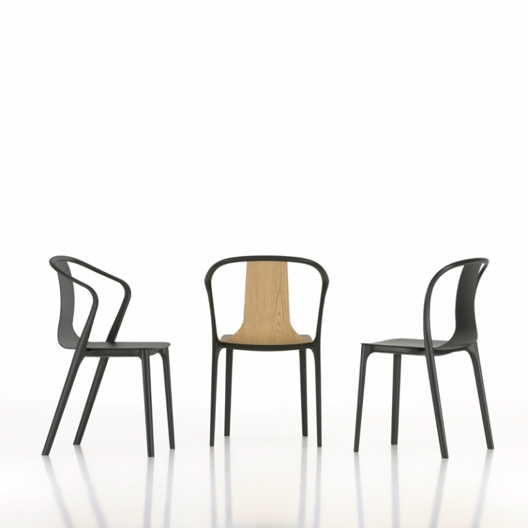 Chaise BELLEVILLE ARMCHAIR plastique Basalt VITRA