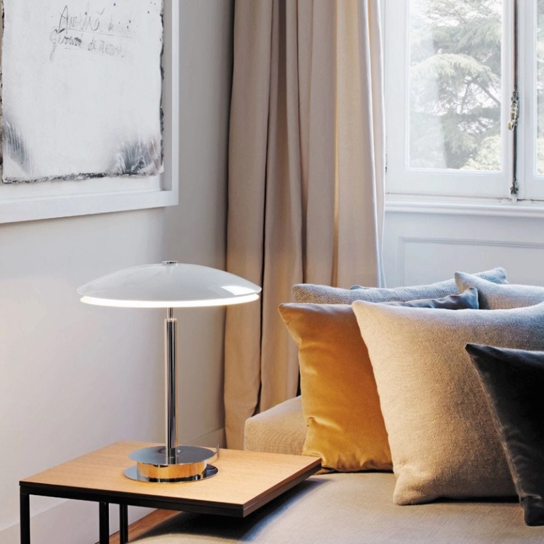 Lampe à poser BIS/TRIS Chrome/ blanc FONTANA ARTE