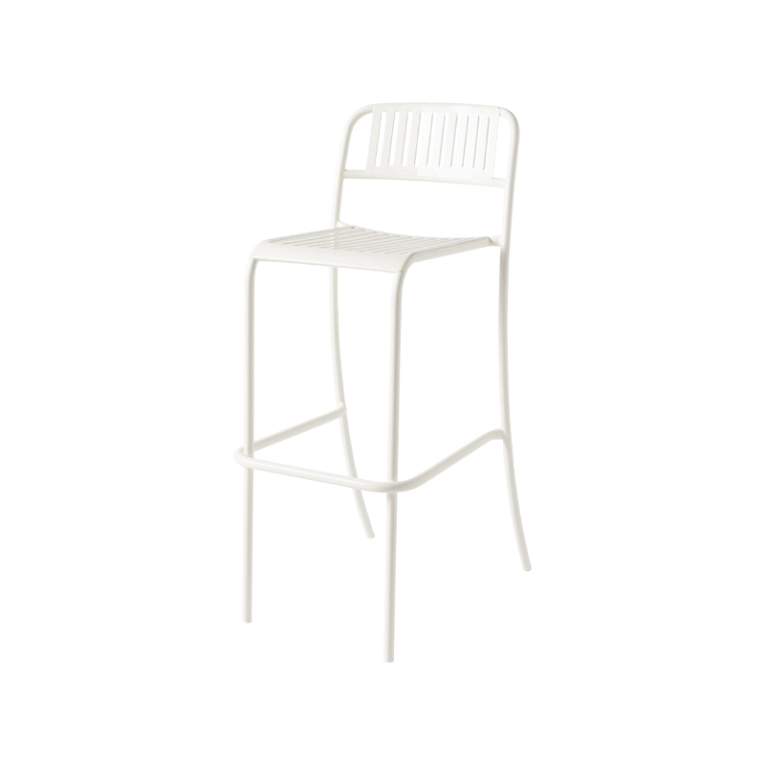 Chaise extérieur Tabouret haut PATIO LAMES Blanc pur TOLIX