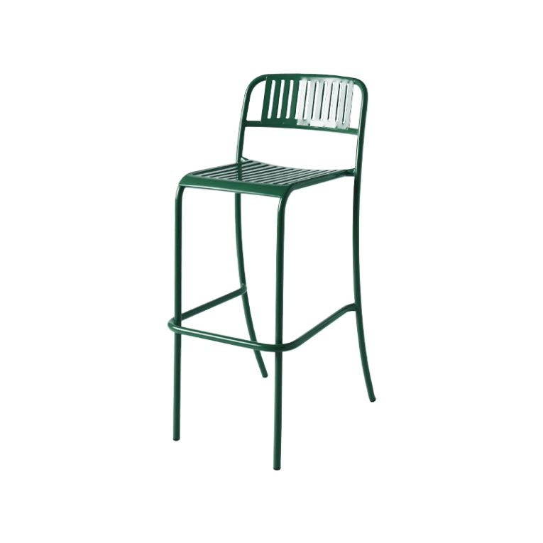 Chaise extérieur Tabouret haut PATIO LAMES  Vert mousse TOLIX