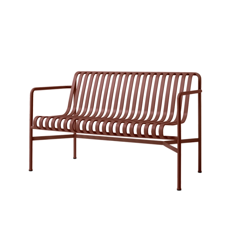 Banc extérieur PALISSADE L128 Rouge fer HAY